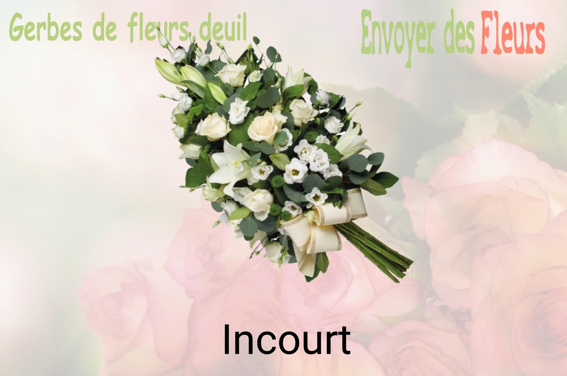 Gerbe de fleurs de deuil livrée à Incourt